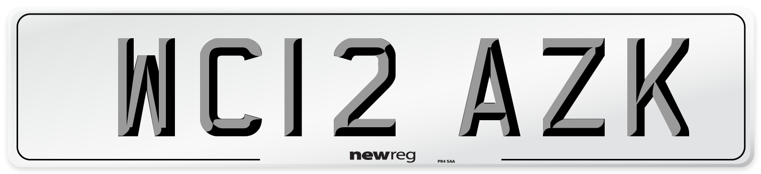 WC12 AZK Number Plate from New Reg